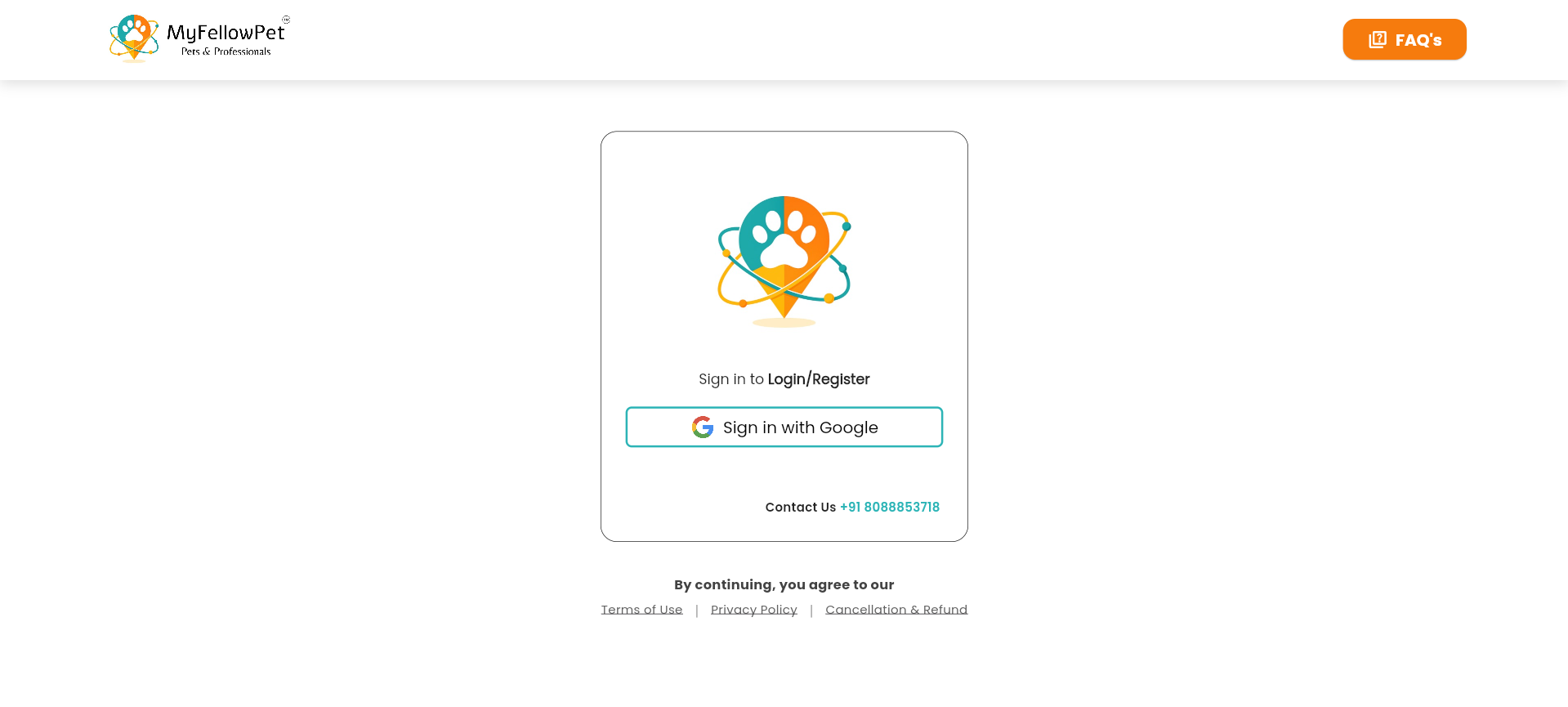 Sign in to MyFellowPet partner portal